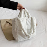 Large Nylon Shoulder Bag Winter Space Down Cotton Handbag Ladies Puff Bag