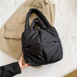 Large Nylon Shoulder Bag Winter Space Down Cotton Handbag Ladies Puff Bag