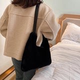 Plush Autumn Winter Messenger Bag Large Capacity One-Shoulder Western Wild