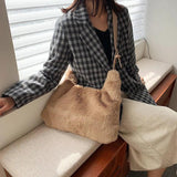 Plush Autumn Winter Messenger Bag Large Capacity One-Shoulder Western Wild