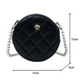 Round Small PU Leather Crossbody Bags for Women Ladies Handbags and Purse