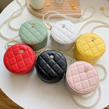 Round Small PU Leather Crossbody Bags for Women Ladies Handbags and Purse