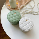 Round Small PU Leather Crossbody Bags for Women Ladies Handbags and Purse