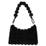 Women Plush Shoulder Bags Winter Faux Fur Handbag Large Capacity