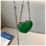 Women Loving Heart Chain Purse Clutch Bag