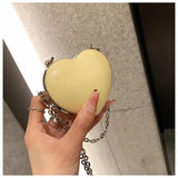 Women Loving Heart Chain Purse Clutch Bag