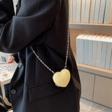 Women Loving Heart Chain Purse Clutch Bag