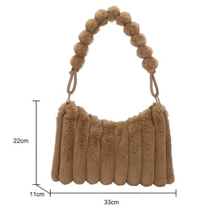 Soft Fluffy Underarm Bag for Girls Winter Traveling