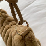 Soft Fluffy Underarm Bag for Girls Winter Traveling