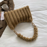 Soft Fluffy Underarm Bag for Girls Winter Traveling