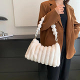 Soft Fluffy Underarm Bag for Girls Winter Traveling