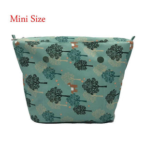 Mini Floral Border Lining Print Inner Zipper Pocket For O bag