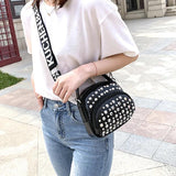 Mini Shoulder Bag Women Soft PU Leather Tote Handbags Rivet Crossbody Messenger