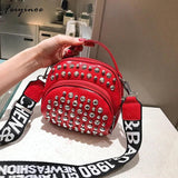 Mini Shoulder Bag Women Soft PU Leather Tote Handbags Rivet Crossbody Messenger