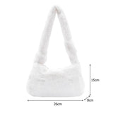 Plush Shoulder Bag for Women Soft Warm Fur Handbag Underarm Bag