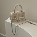 Women's Chain Shoulder Bag Crossbody Small Square Bag Top-handle Purse