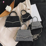 Small Tote Bag PU Leather Women Purses Handbag Chain Shoulder Bag
