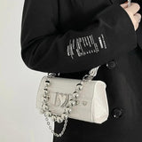 Crocodile Pattern Women Shoulder Bag Vintage Bead Chain