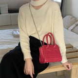 Crocodile Pattern Shoulder Bag Vintage Handbag Mini Purse