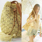 Beach Bag Cross-Body Crochet Straw Hand Woven Women