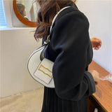 Solid Metal Buckle Shoulder Bag Foreign Casual Texture Handbag
