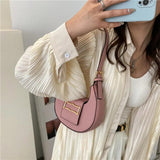 Solid Metal Buckle Shoulder Bag Foreign Casual Texture Handbag