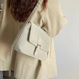 Matte Leather Shoulder Messenger Bag College Style Girls Student Crossbody Bag