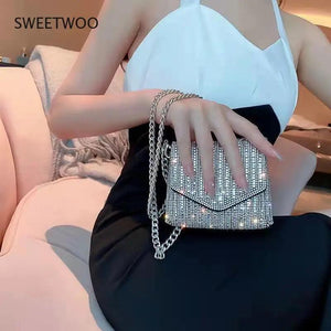Women Diamond Handbag Rhinestone Bag Dinner Bag Full Diamond Underarm Bag