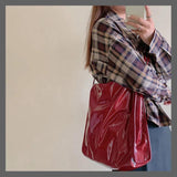 Large-Capacity Tote Shoulder Bag Soft Leather Double Shoulder Strap