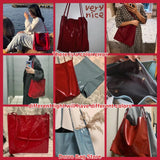 Large-Capacity Tote Shoulder Bag Soft Leather Double Shoulder Strap