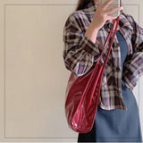 Large-Capacity Tote Shoulder Bag Soft Leather Double Shoulder Strap