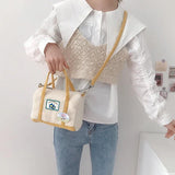Plush Mini Messenger Bag Retro Style Diagonal Shoulder Bag