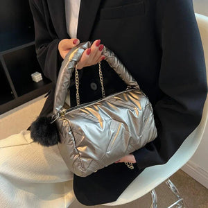 Casual Space Padded Boston Bag Women Shoulder Bags Soft Cotton Crossbody Messeng