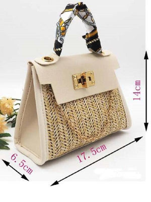 Fairy Woven Handbag Retro One-shoulder Messenger Small Square Bag Ladies Bags