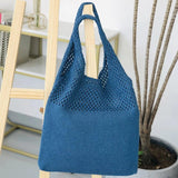 Retro Hollow Knit Single Shoulder Bag Female Vest Bag Wool Bag