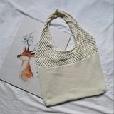 Retro Hollow Knit Single Shoulder Bag Female Vest Bag Wool Bag