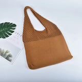 Retro Hollow Knit Single Shoulder Bag Female Vest Bag Wool Bag