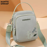 Women Nylon Shoulder Totes Embroidery Messenger Bag High Handbag Crossbody