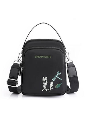 Women Nylon Shoulder Totes Embroidery Messenger Bag High Handbag Crossbody