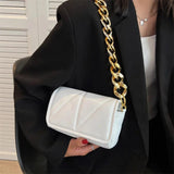 Vintage Leather Shoulder Bag Woman Chain Small Handbag