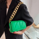 Vintage Leather Shoulder Bag Woman Chain Small Handbag