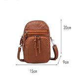 QiaoSanSan Women's Handbag Soft Leather Feeling One-shoulder Retro Multi-layer L