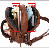 QiaoSanSan Women's Handbag Soft Leather Feeling One-shoulder Retro Multi-layer L