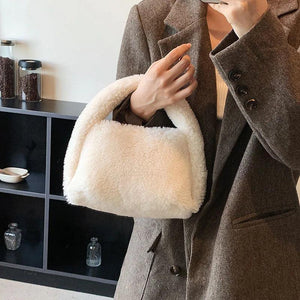 Autumn Winter Candy Velvet Plush Dumpling Bag Lambswool Handbag