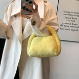 Autumn Winter Candy Velvet Plush Dumpling Bag Lambswool Handbag