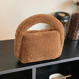 Autumn Winter Candy Velvet Plush Dumpling Bag Lambswool Handbag