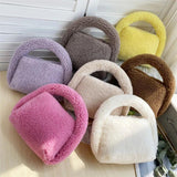 Autumn Winter Candy Velvet Plush Dumpling Bag Lambswool Handbag