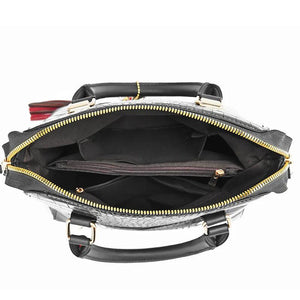 Crocodile Pattern Handbag Women PU Leather Tassel Shoulder Bag Lady Purse