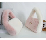 Plush Shoulder Bag Faux Fur Clutch Purse Tote Handbag Winter Female Party