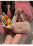 Plush Shoulder Bag Faux Fur Clutch Purse Tote Handbag Winter Female Party